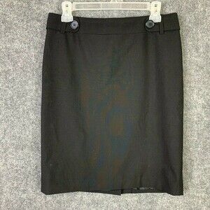 The Limited Career Basic Black Pencil Skirt Women Size 6 Wool Blend Lined